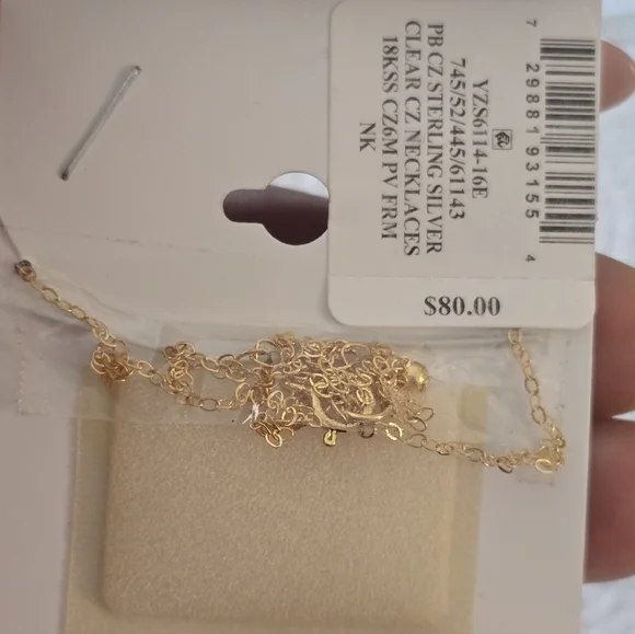 $80 Giani Bernini Gold Cubic Zirconia Neck Lace 18k Gold Over Sterlimg Silver - Picture 6 of 8